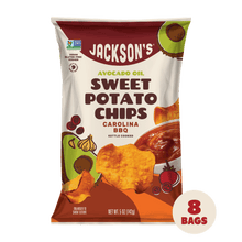 Load image into Gallery viewer, Jackson&#39;s kettle-cooked Carolina BBQ Keto Sweet Potato Chips in Avocado Oil 5oz - 8 Bags
