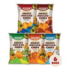 Load image into Gallery viewer, Epic Flavors Avocado Oil Variety Pack - Sea Salt, Carolina BBQ, Spicy Jalapeno, Habanero Nacho, Farmhouse Ranch chips
