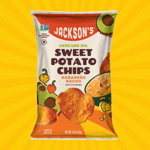 Load image into Gallery viewer, Jackson&#39;s Sweet Potato Chips with Habanero Nacho Flavor - Heirloom Non-GMO, Avocado Oil, Perfect for Keto, Paleo, Gluten-Free, Vegan, Kosher, Allergen-Free.
