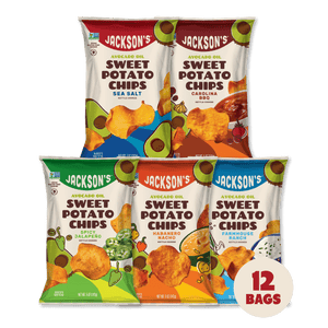 Jackson's 5oz variety pack with bold and tasty flavors like ranch and habanero nacho. Cooked in avocado oil