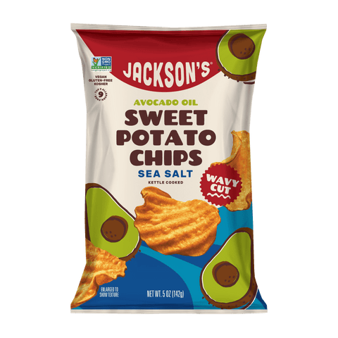 Wavy Sea Salt Sweet Potato Chips in Avocado Oil 5oz (Pack of 8)