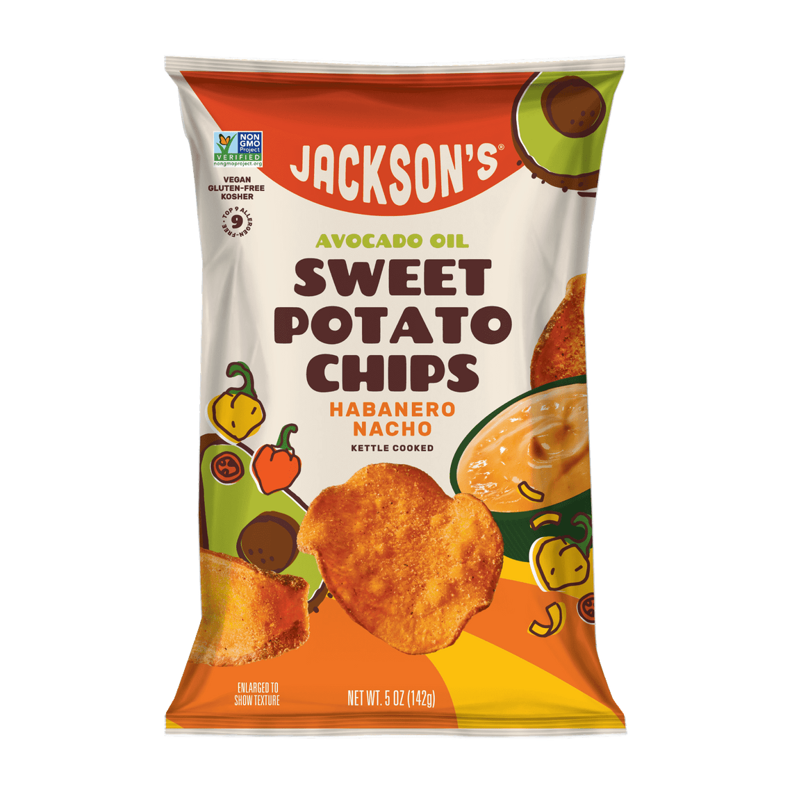 Habanero Nacho Sweet Potato Chips in Avocado Oil 5oz Bags