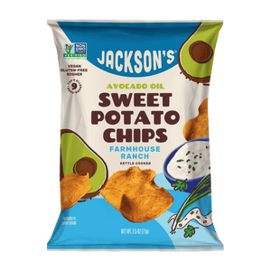 Vegan Farmhouse Ranch Sweet Potato Chips in Avocado Oil 2.5oz. Paleo-friendly snack