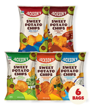 Load image into Gallery viewer, Epic Flavors Avocado Oil Variety Pack - Sea Salt, Carolina BBQ, Spicy Jalapeno, Habanero Nacho, Farmhouse Ranch chips 
