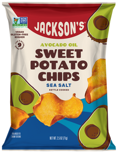 Jackson's avocado oil with sea salt 9-allergen-free kettle-cooked chips bag