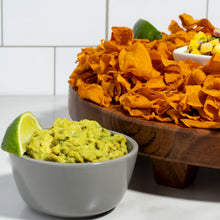 Load image into Gallery viewer, Sea Salt Kettle Cooked in Avocado Oil Sweet Potato Chips with guacamole 
