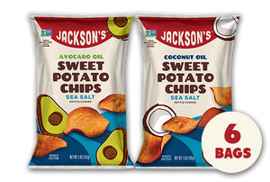 variety pack 6 bags of Jackson's Clean avocado and coconut oil chips sea salt flavor