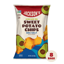 Load image into Gallery viewer, Jackson&#39;s Sea Salt Sweet Potato Kettle Chips in Avocado Oil 5oz - 8 Bags. Dairy-free &amp; Paleo
