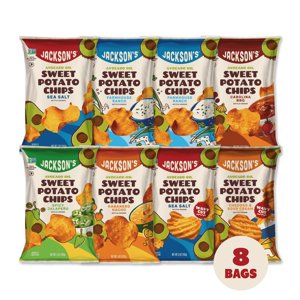 Epic Flavors Variety Pack Sweet Potato Chips in Avocado Oil 5oz - 8 Bags