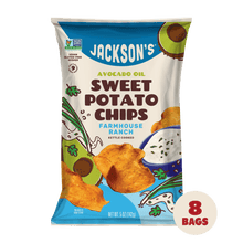 Load image into Gallery viewer, Dairy-Free Farmhouse Ranch Sweet Potato Chips in premium Avocado Oil 5oz - 8 Bags. Crispy and savory snack 
