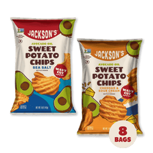 Load image into Gallery viewer, Jackson&#39;s Wavy Variety Pack Sweet Potato Chips in Avocado Oil 5oz - 8 Bags

