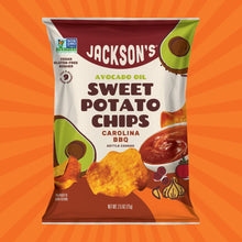 Load image into Gallery viewer, Jackson&#39;s Carolina BBQ Sweet Potato Chips in clean Avocado Oil 2.5oz. Tangy, gluten-free, crunchy snack 
