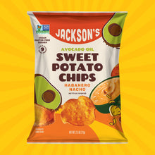Load image into Gallery viewer, Jackson&#39;s Spicy Habanero Nacho Sweet Potato Chips in premium Avocado Oil 2.5oz. Vegan and dairy-free snack 
