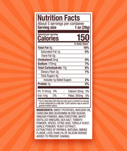 Load image into Gallery viewer, Nutritional label for kettle-cooked Jackson&#39;s Sweet Potato Chips Variety Pack
